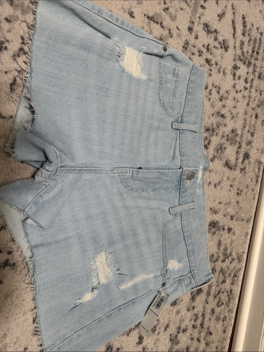 Old Navy Light Blue Distressed Jean Shorts. Size 8  3” inseam